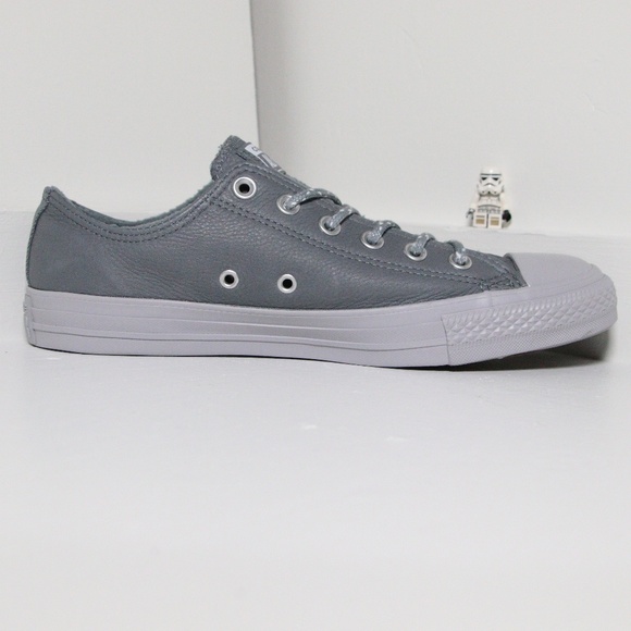 Converse Shoes - Gray Leather Converse All Star Low Top